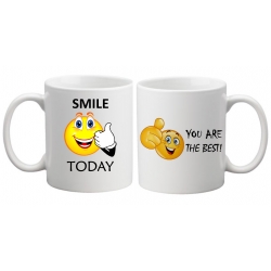 Cana cu mesaje motivationale si Smiley faces.